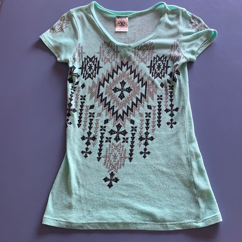 Jeweled v neck T-shirt